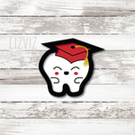 Tooth Cookie Cutter with Graduation Cap. Toothpaste Cookie Cutter. Nurse Appreciation Cookie Cutter.