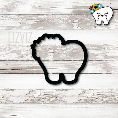 Tooth Cookie Cutter with Flowers. Toothpaste Cookie Cutter. Nurse Appreciation Cookie Cutter.
