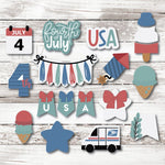 Pennant Banner Set with Bow. Fourth of July Cookie Cutter. 2 pieces.