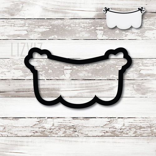 Banner Cookie Cutter. Party Cookie Cutter. Rectangle. Triple Bunting.