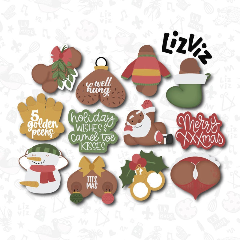 Naughty 12 Days of Christmas Cookie Cutters. Christmas Cookie Cutter. – LizViz naughty-12-days-of-christmas-cookie-cutters-christmas-cookie-cutter-lizviz