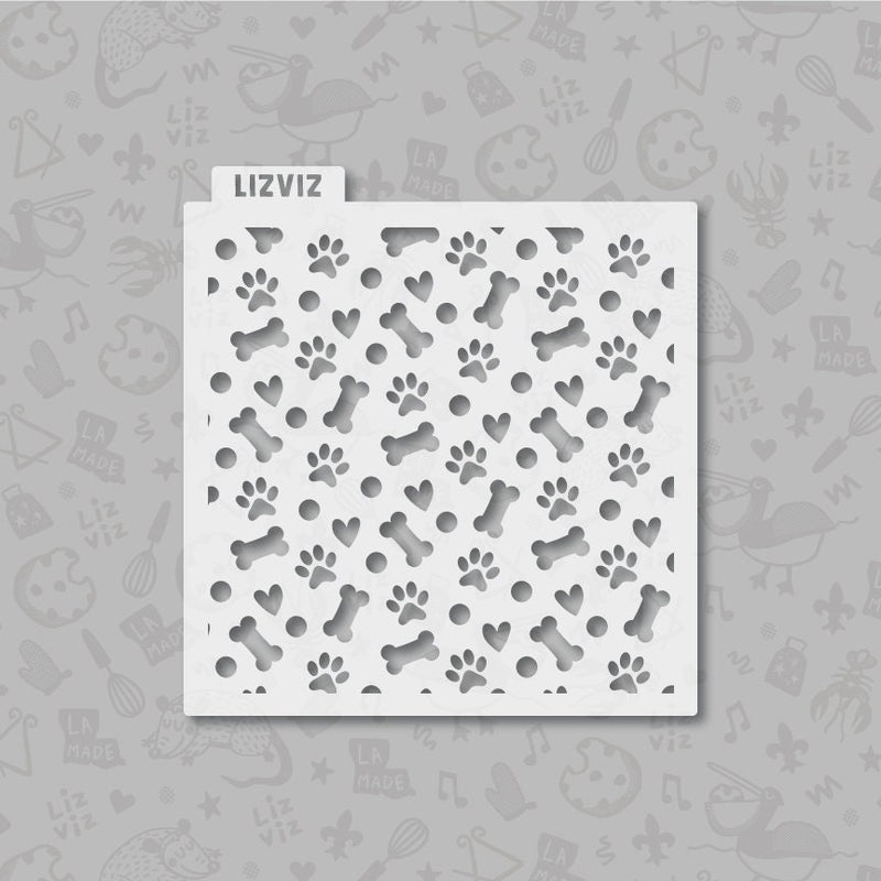 Dog Paw Pattern Cookie Stencil.