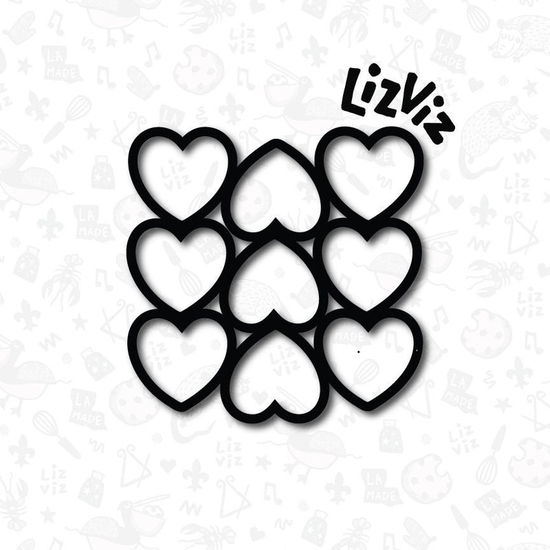 Conversation Heart Cookie Cutter. Multi Cut. 9 mini Hearts. 2 inch hea –  LizViz