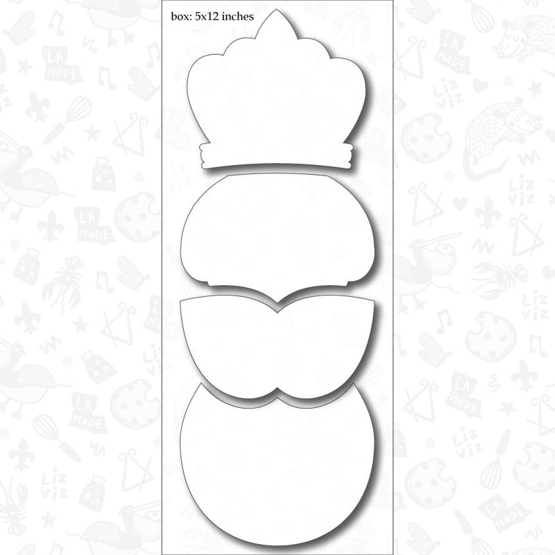 Mardi Gras Cookie Cutter Stack. 4 cutter set.