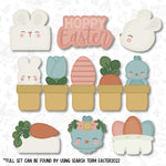 Easter Cookie Cutter. 2022 Design. Carrot and Bunny Plaque Cookie Cutter. Stamp and Stencil Available.