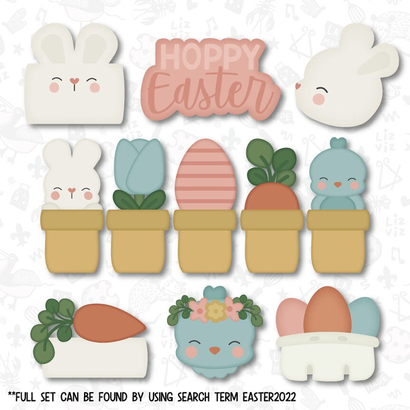 Easter Cookie Cutter. 2022 Design. Carrot and Bunny Plaque Cookie Cutter. Stamp and Stencil Available.