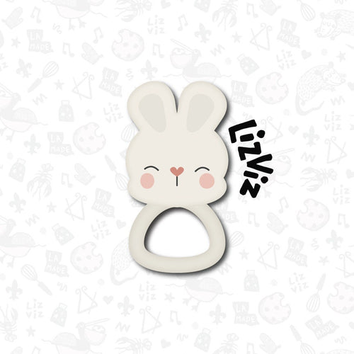 Baby Rattle Cookie Cutter. Bunny Rattle Cookie Cutter. Easter Cookie Cutter. 2022 Design. Bunny Full Body Cookie Cutter.