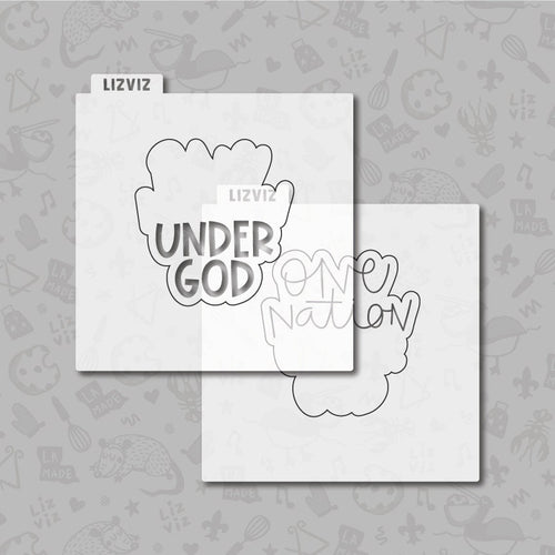 One Nation Under God Stencil. Fourth of July  Cookie Stencil. Matching cookie cutter.