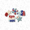 Fourth of July mini cookie cutter set. 2022 design. 5 cutters included