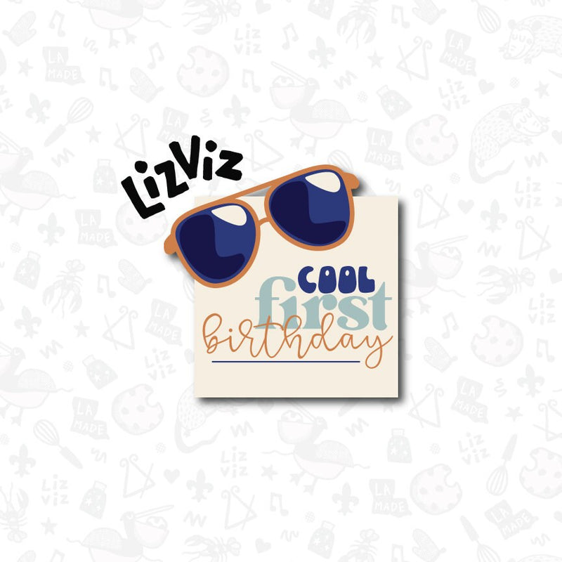 plaque cookie cutter with sunglasses