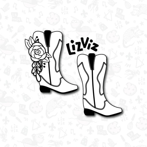 Boot Cookie Cutter. Floral Boot Cookie cutter. Disco Cowgirl Cookie Cutter.
