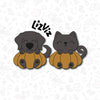 Halloween Cookie Cutter. With Stamp. Groovy Halloween. Cat in a pumpkin. Dog in a pumpkin. Set of 2