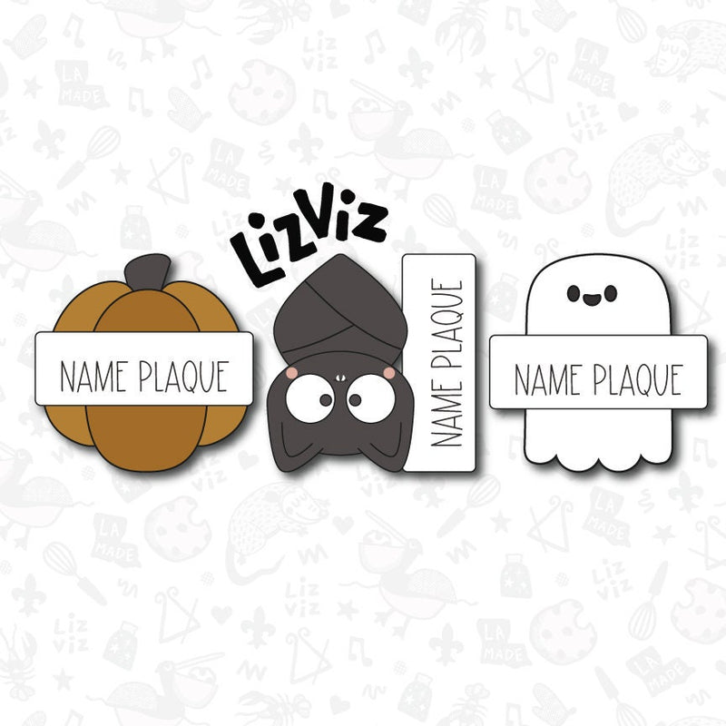 Halloween Cookie Cutter. Halloween Name Plaques.