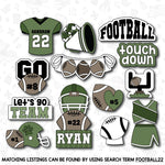 Football Cookie Cutters. Mini set of 6 cookie cutters.