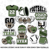 Football Cookie Cutter. Football Plaque with Jersey Number Cookie Cutter.