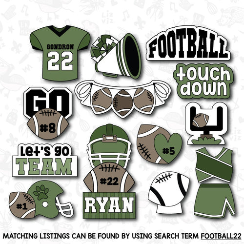 Football Cookie Cutter. Touch Down. Cookie Cutter with Stamp.