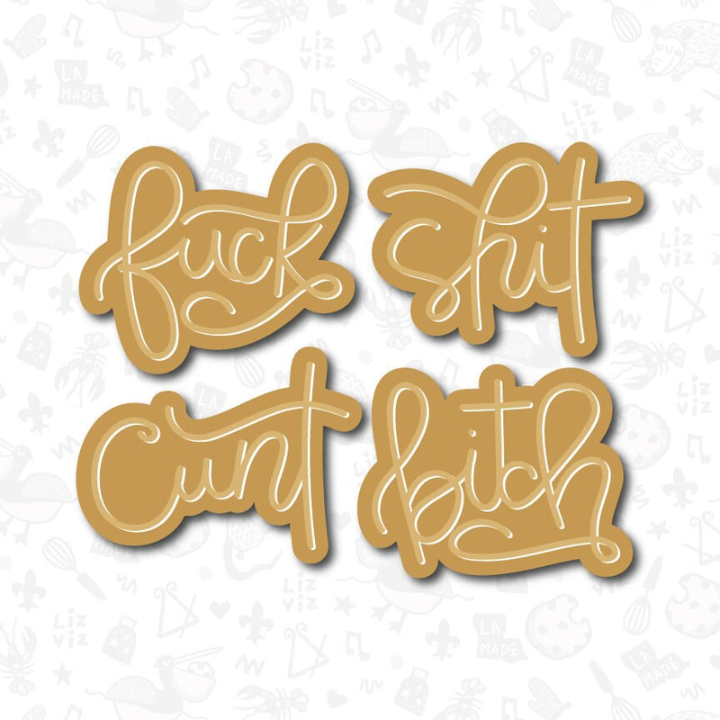 cursive fuck cookie cutter. STAMP NOT INCLUDED