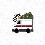 Mail Truck Cookie Cutter. Holiday Mail Truck with Tree