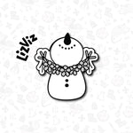 Christmas Cookie Cutter. Snowman Holding Flower Banner.