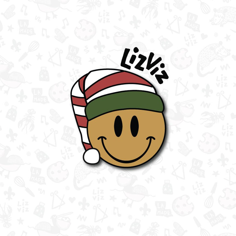 Smiley with Santa Hat embosser only