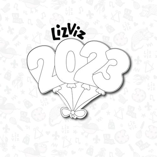 Balloon Cookie cutter. 2023 Graduation cookie cutter. Balloon numbers.