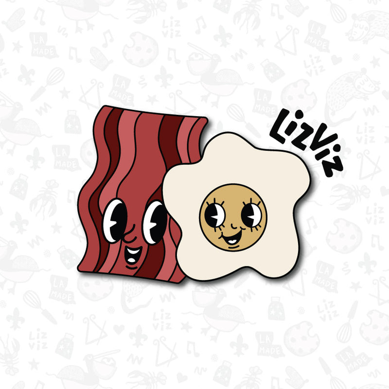 We Go together cookie cutters. Valentines day cookie cutters. Better together. Eggs and Bacon