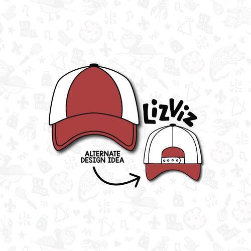 baseball cap Cookie Cutter with stamp option. 2023 design