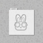 easter stencil pyo for cookies bunny with flower sunglasses