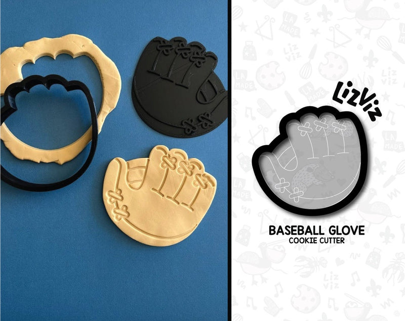 baseball glove Cookie Cutter with stamp option
