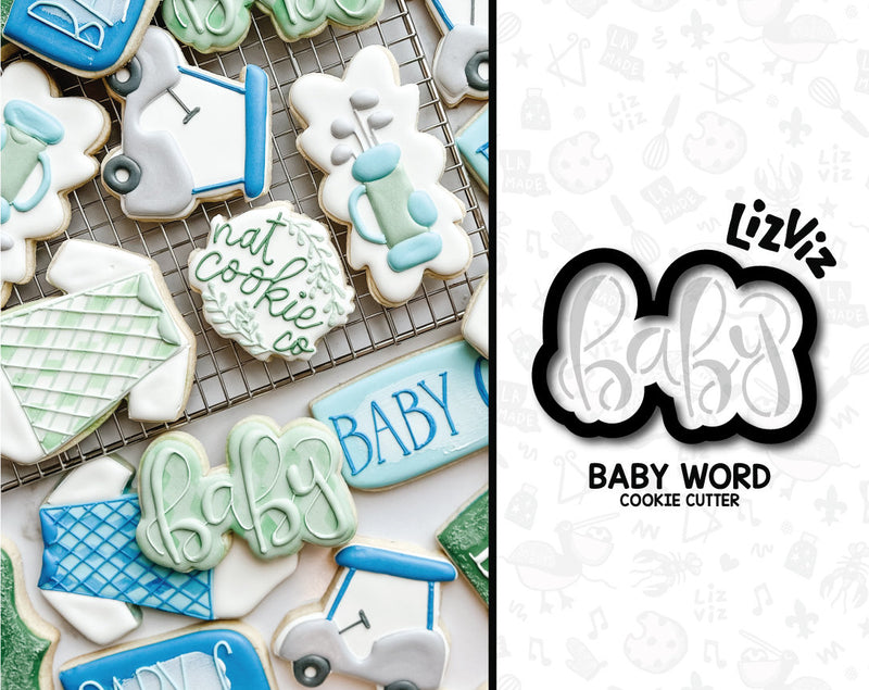 Baby hand lettered Cookie Cutter. 2021 Design.