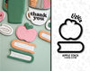 apple book stack cookie cutter set of 2