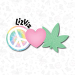 Peace Love Weed Cookie Cutter with circle 420 Cookie Cutter