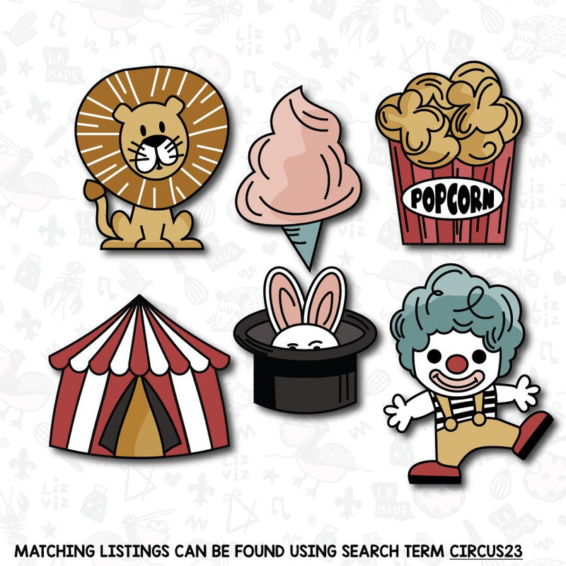 circus seal cookie cutter stencil and stamp options