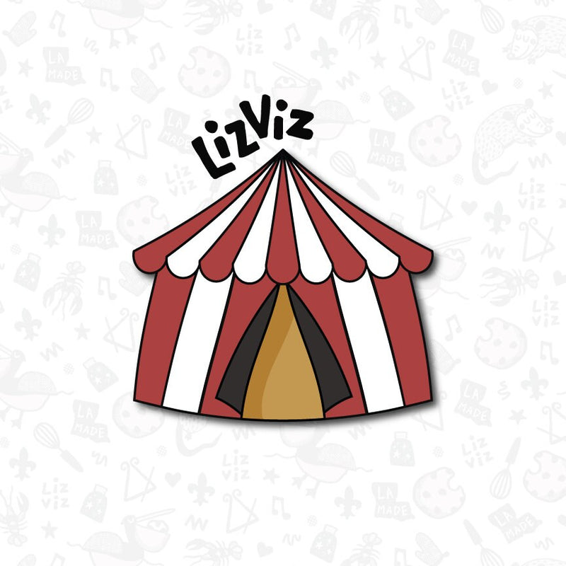 circus tent cookie cutter stencil and stamp options