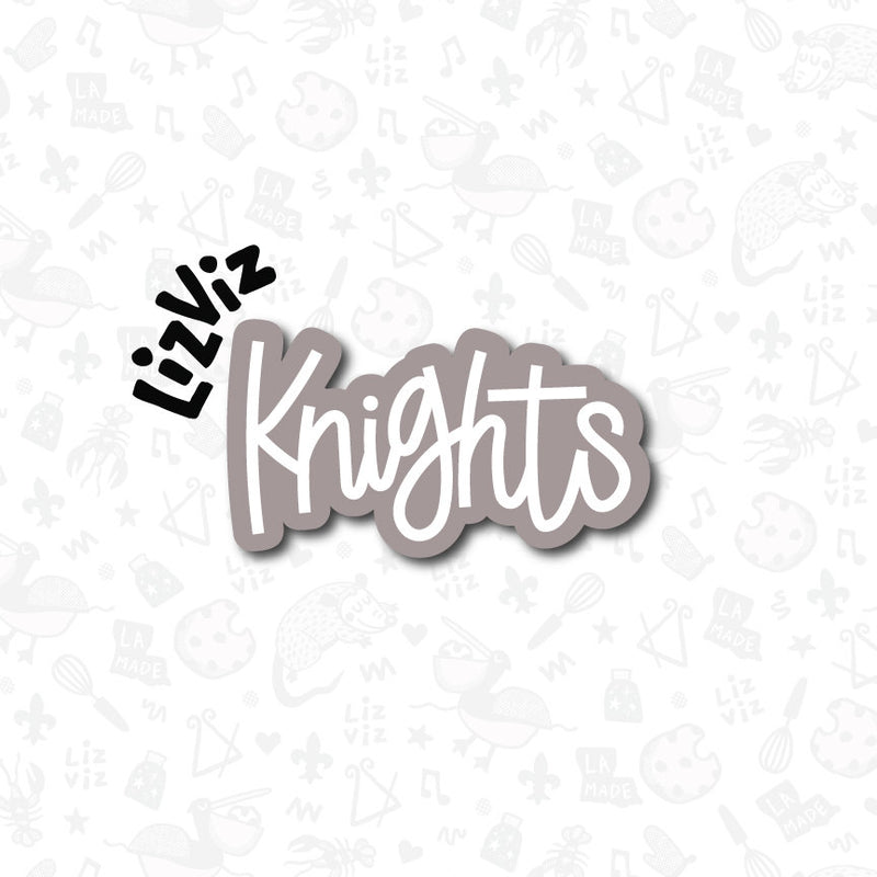 mascot word plaque cookie cutter knights