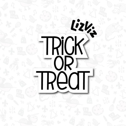 trick or treat cookie cutter with stencil or embosser option