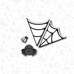 halloween spider web platter Cookie Cutters 4-Piece Set. With embosser option