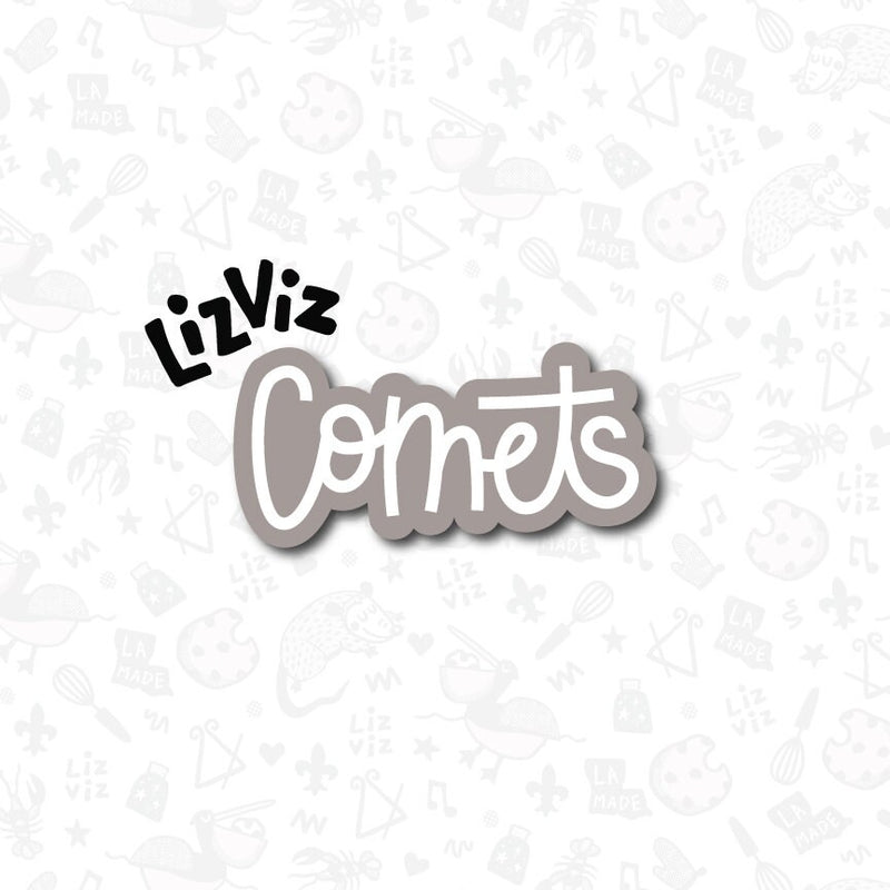mascot word plaque cookie cutter comets