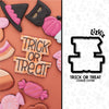 trick or treat cookie cutter with stencil or embosser option