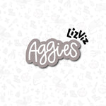 mascot word plaque cookie cutter aggies