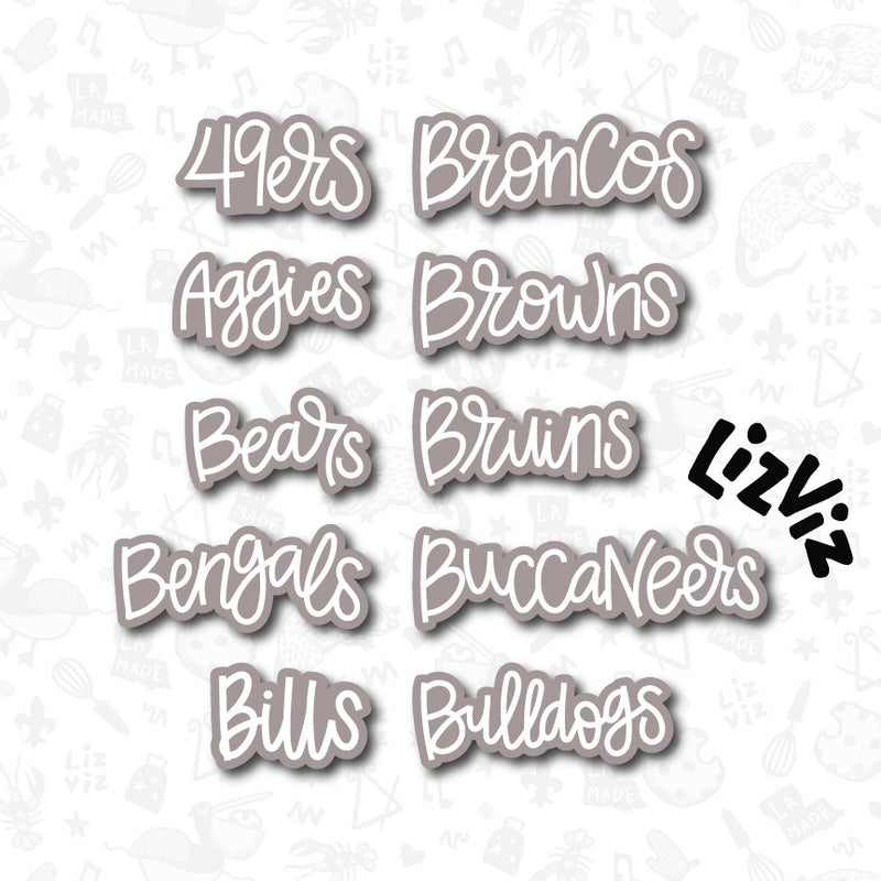 mascot word plaque cookie cutter multiple choices