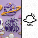 saturn planet outer space cookie cutter. valentine cookie cutter with stencil or embosser option PNG download available.