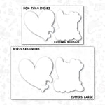 Cajun Valentine's Day cookie cutter set with stencil or embosser option PNG download available love ya cher
