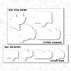 Cajun Valentine's Day cookie cutter 4 piece set with stencil or embosser option PNG download available wanna be loved bayou