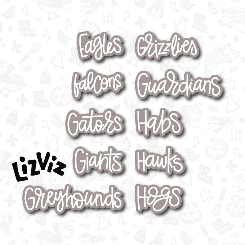 mascot word plaque cookie cutter multiple choices
