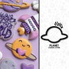 planet holding heart outer space cookie cutter valentine cookie cutter with stencil or embosser option PNG download available