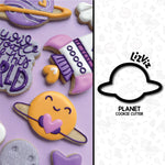 planet holding heart outer space cookie cutter valentine cookie cutter with stencil or embosser option PNG download available