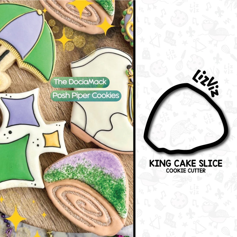 king cake slice cookie cutter   part of By The DociaMack mardi gras class 2024
