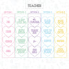 Teacher Conversation Heart Candy Cookie Stencil. Valentines.